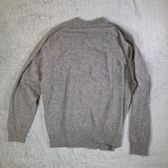 Giasone 100% Cashmere V-Neck Sweater Men’s Size L Gray 2-Ply Soft Knit Pullover - Picture 6 of 6